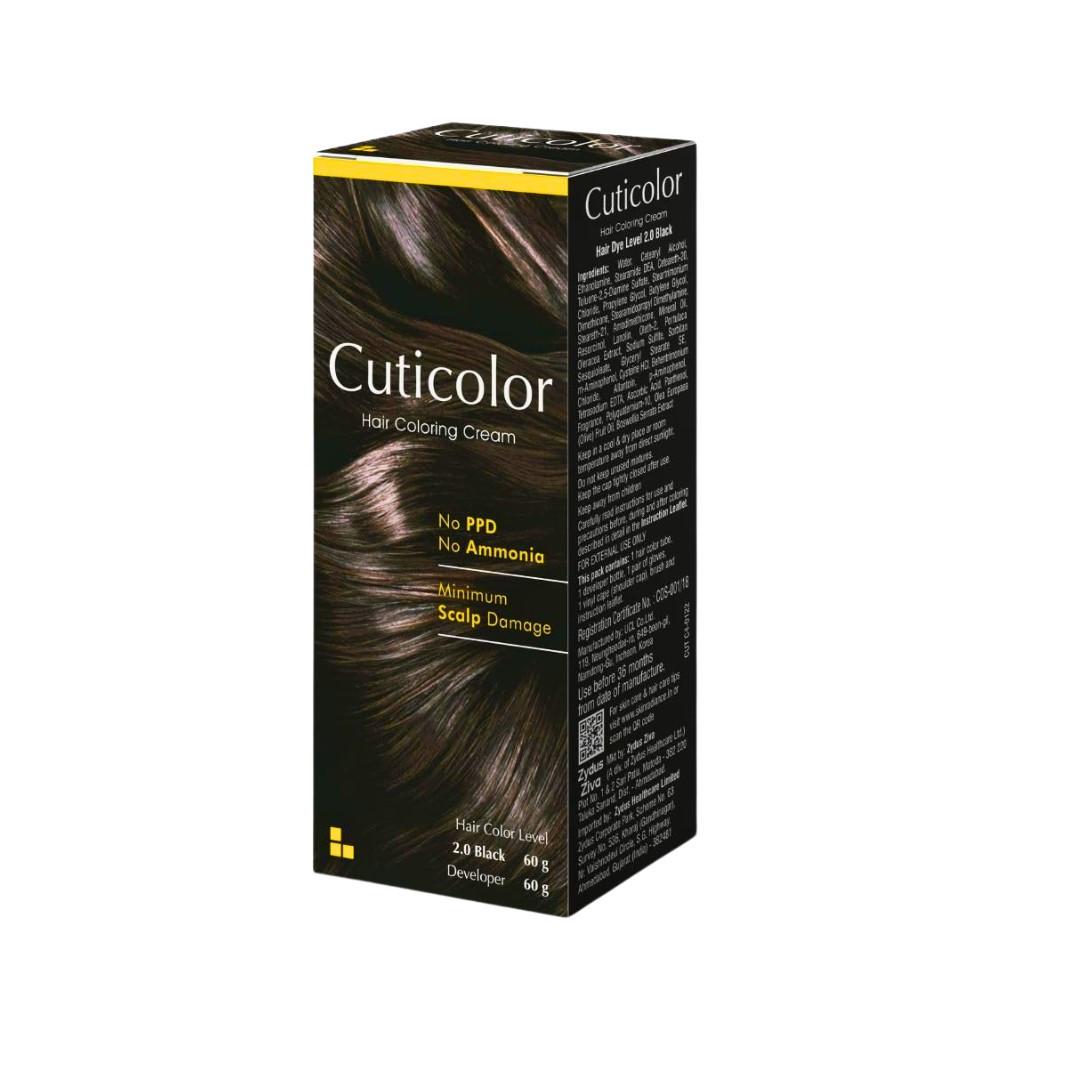 Cuticolor Hair Colouring Cream 2.0 Black