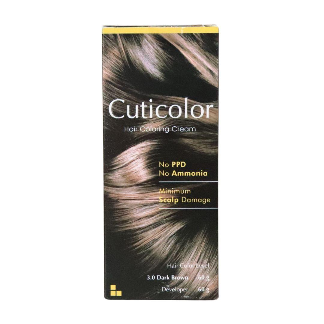 Cuticolor Hair Colouring Cream Dark Brown 3.0