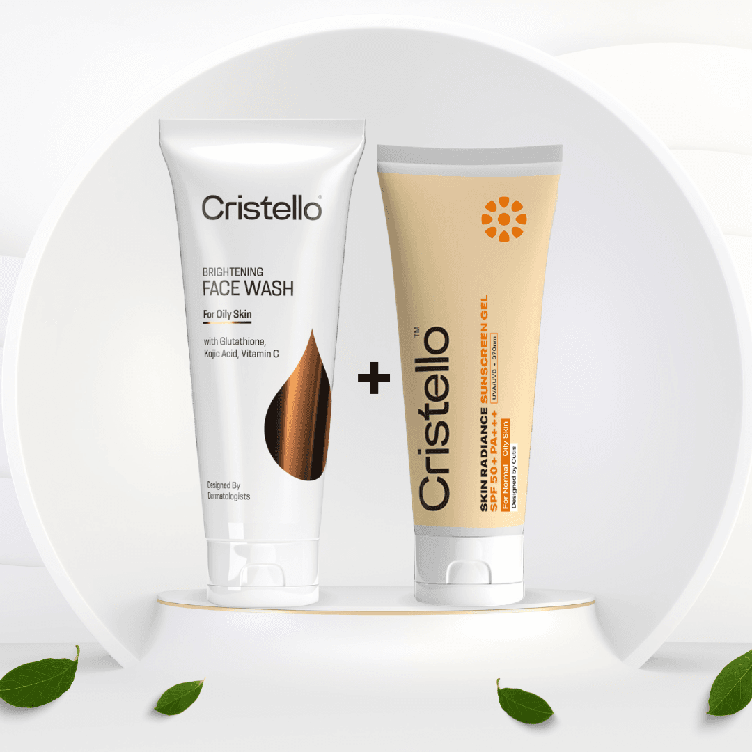 Cristello Brightening Facewash + Skin Radiance Sunscreen Gel For Oily Skin