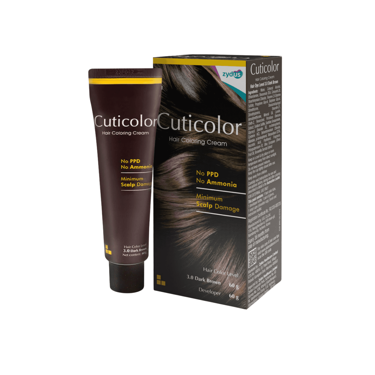Cuticolor Hair Colouring Cream Dark Brown 3.0